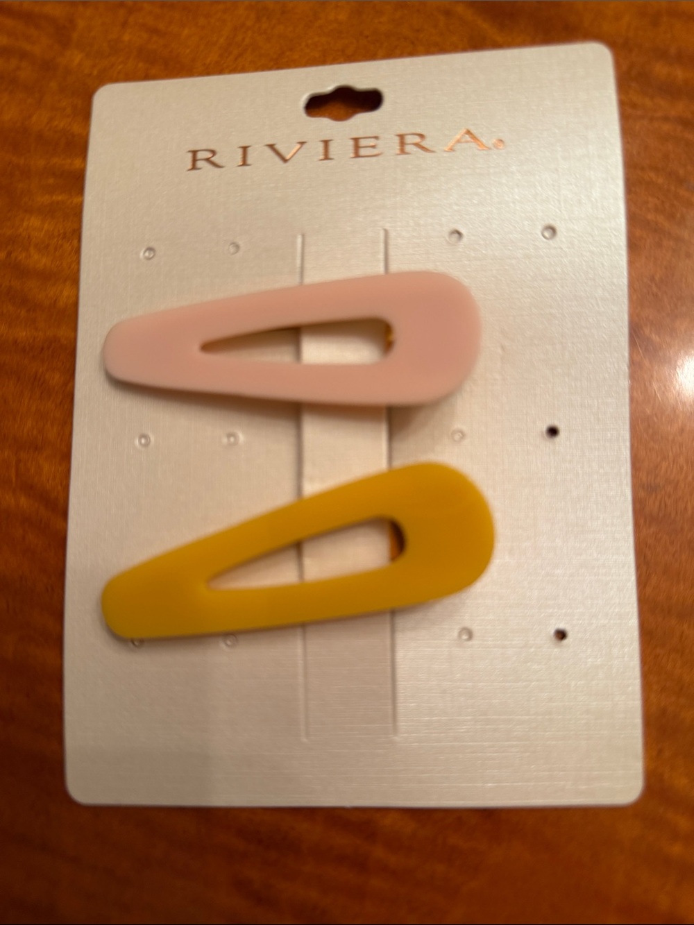 Riviera Matte Pink and Mustard Teardrop Hair Clips set of 2